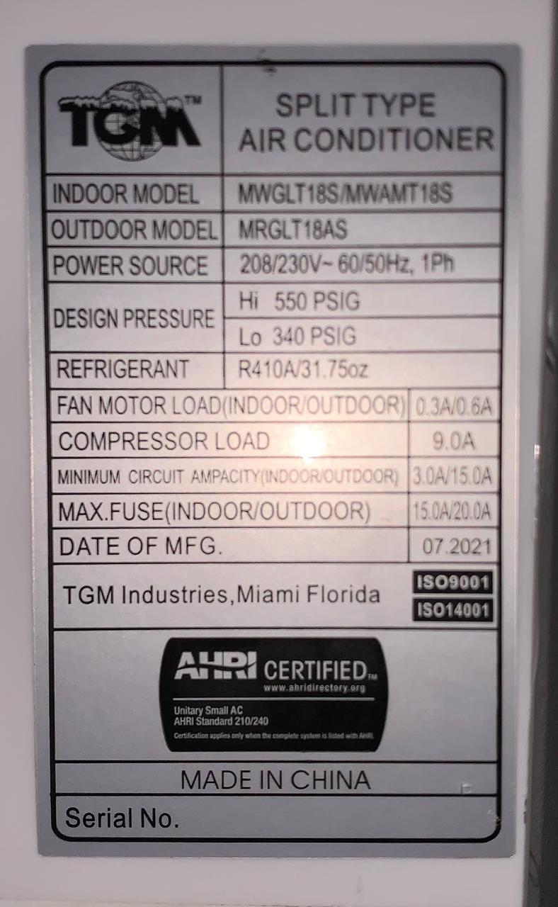 Aire Inverter TGM 18000 BTU - Solo 2 Meses de Uso Como Nuevo Negociabl Foto 7310628-4.jpg