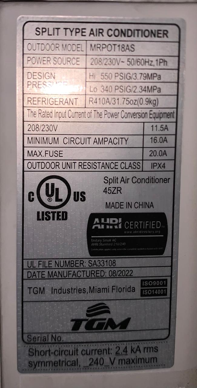 Aire Inverter TGM 18000 BTU - Solo 2 Meses de Uso Como Nuevo Negociabl Foto 7310628-5.jpg