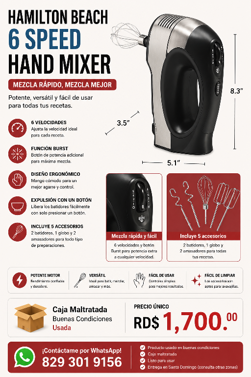 Hamilton Beach 6 Speed Hand Mixer  Foto 7311090-1.jpg