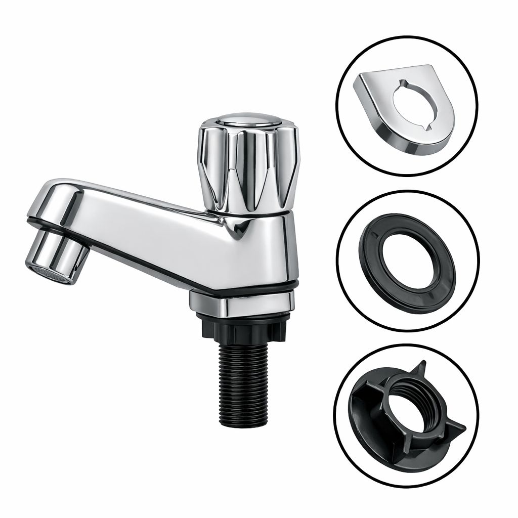Grifo de baño de plástico ABS para agua fría grifo cromado - Blanca pa Foto 7311111-8.jpg
