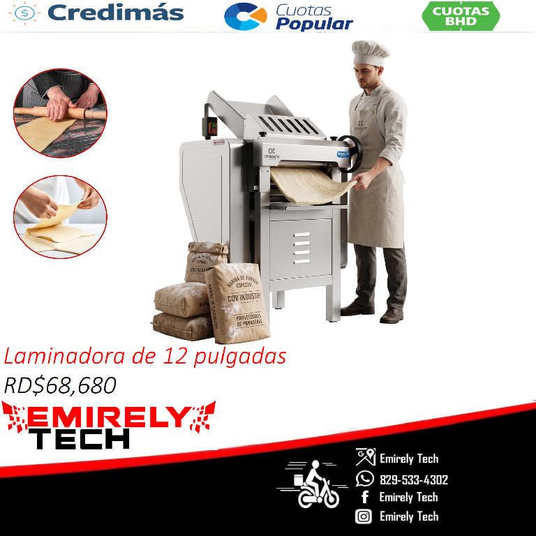 Laminadora rodillo de masa harina de 12 pulgadas Foto 7311175-1.jpg