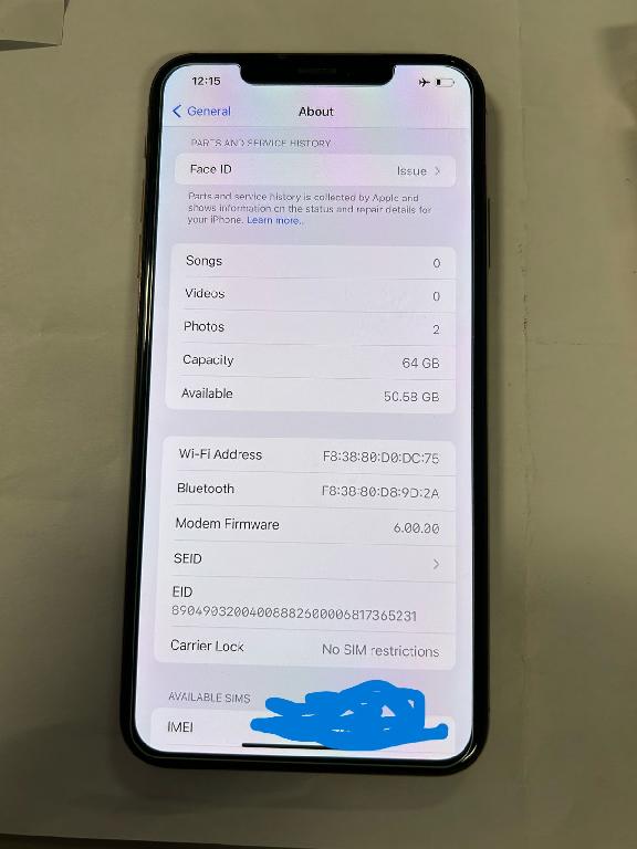 Iphone XS Max 64GB Dorado NO FACE ID Desloqueado de Fabrica Foto 7311239-1.jpg