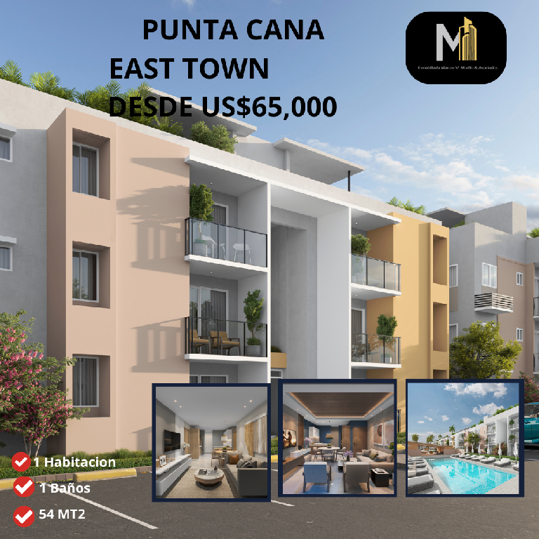 Vendo apartamentos en el Residencial EAST TOWN PUNTA CANA  Foto 7311394-1.jpg