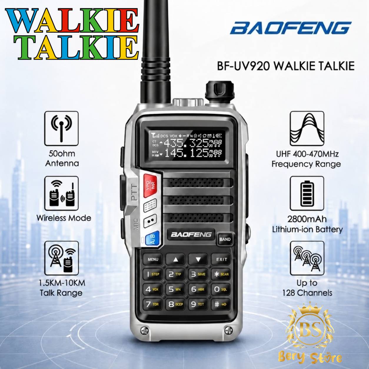 WALKIE TALKIE UV-920  RADIO DE COMUNICACION DE LARGOR ALCANCE POTENCIA Foto 7311506-2.jpg