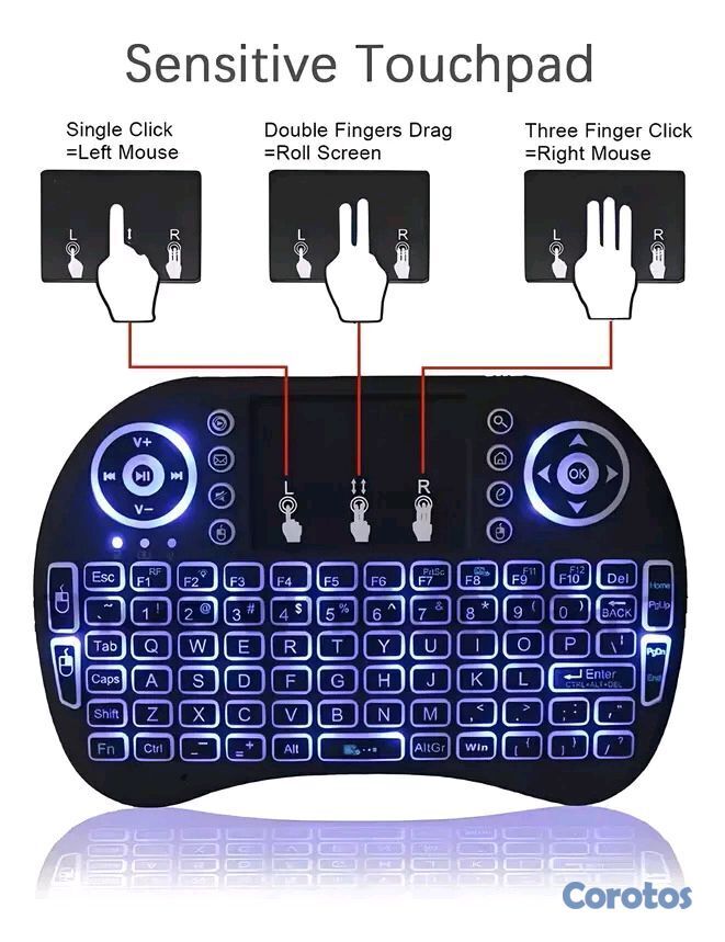 Mini Teclado Inalámbrico Con Touchpad LED Foto 7311513-1.jpg