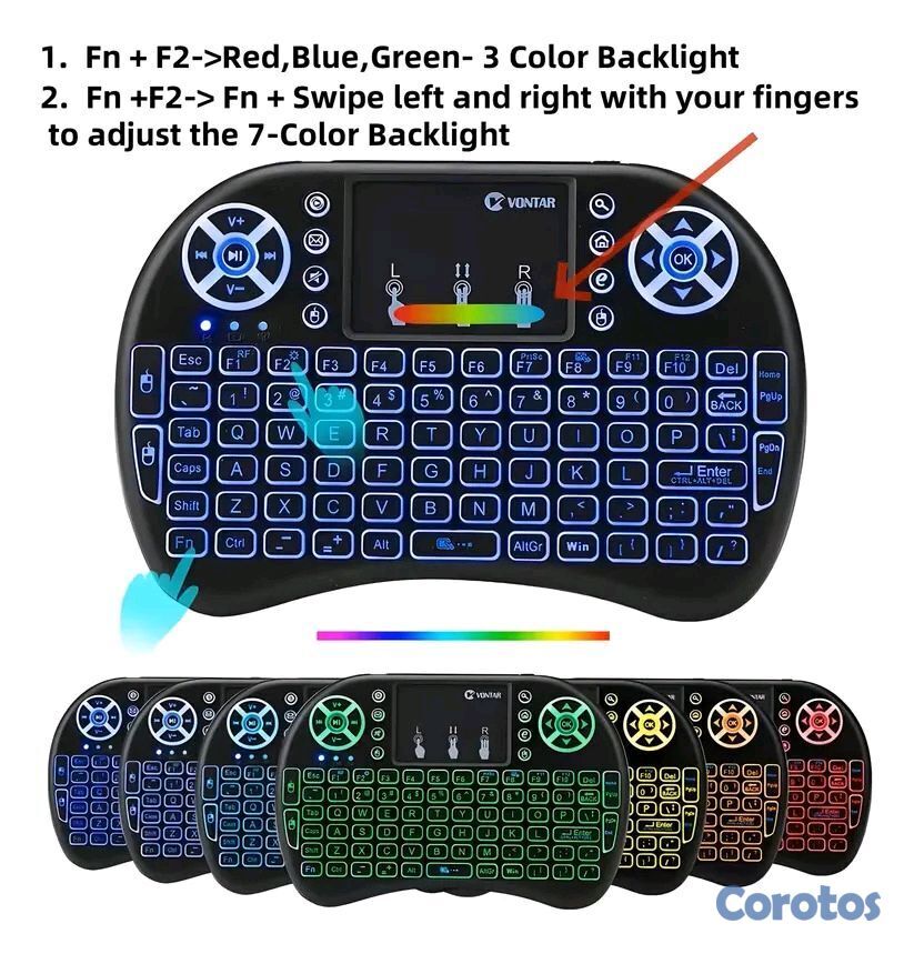 Mini Teclado Inalámbrico Con Touchpad LED Foto 7311513-3.jpg