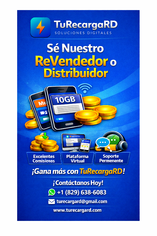 Comienza ya tu negocio de ventas de recargas con TuRecargaRD Foto 7311757-8.jpg