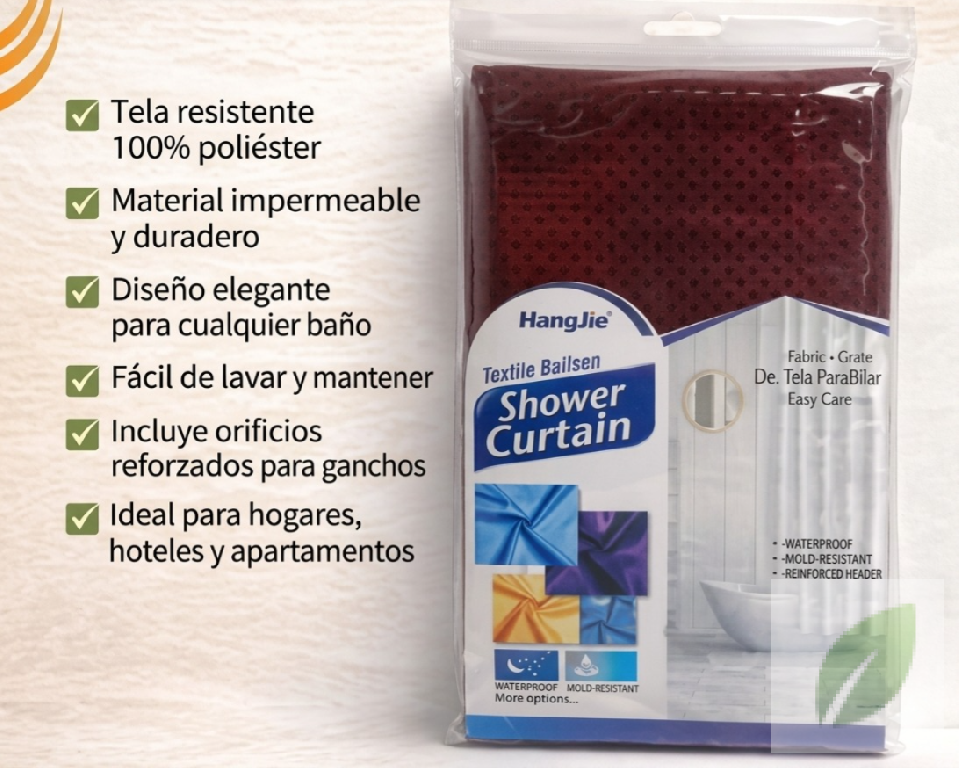Cortina Para Baño Unicolor Rojo Vino Impermeable Foto 7312295-1.jpg
