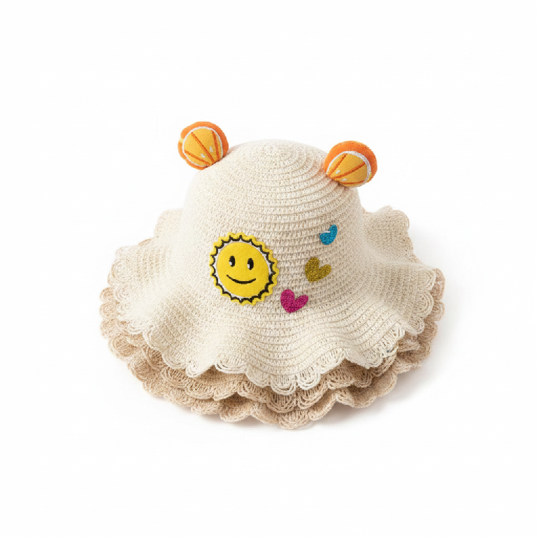 Sombrero de Crochet con Sol 1 10 10c 10cm F Cre Crem Crema Foto 7312368-1.jpg