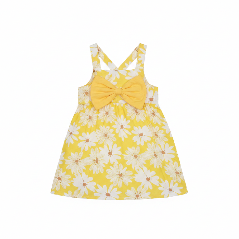 Vestido infantil amarillo con flores y lazo 12 Foto 7312406-1.jpg