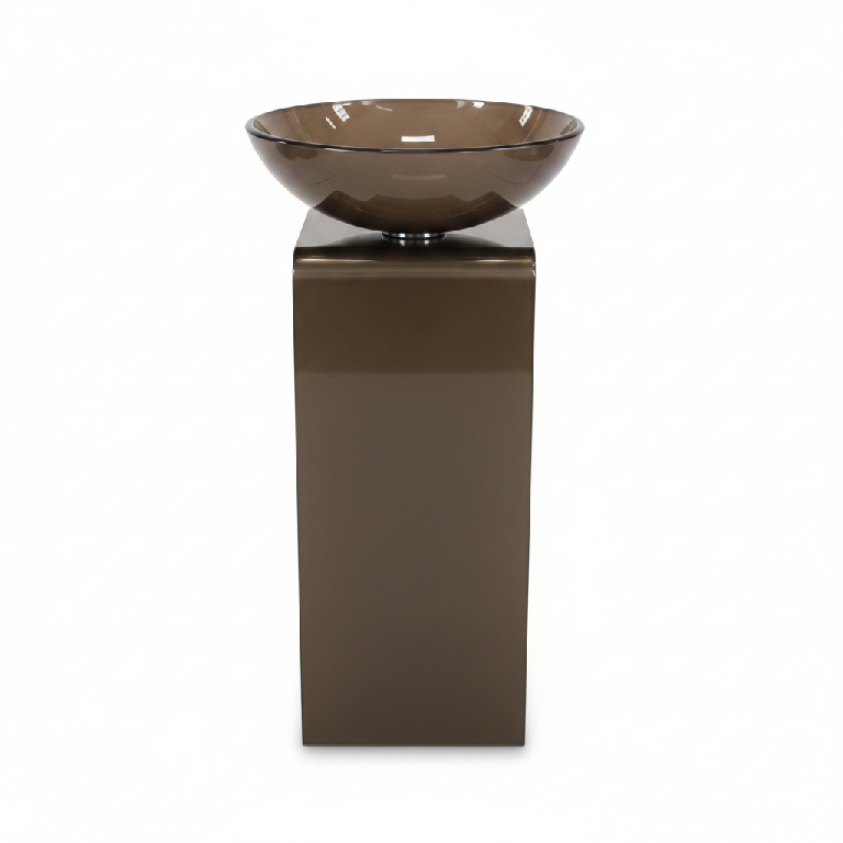 Lavabo de cristal marrón con pedestal 42 CM Foto 7312595-2.jpg