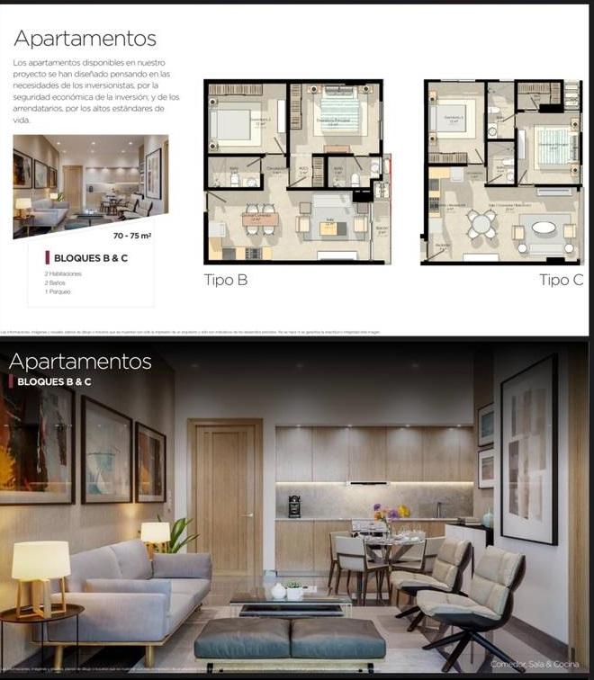 Apartamentos en Evaristo Morales de dos habitaciones Entrega Dic. 2026 Foto 7312617-4.jpg