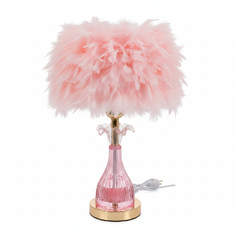 Lámpara de Mesa con Plumas Rosas 2 29 20 20c 20cm Foto 7312682-1.jpg