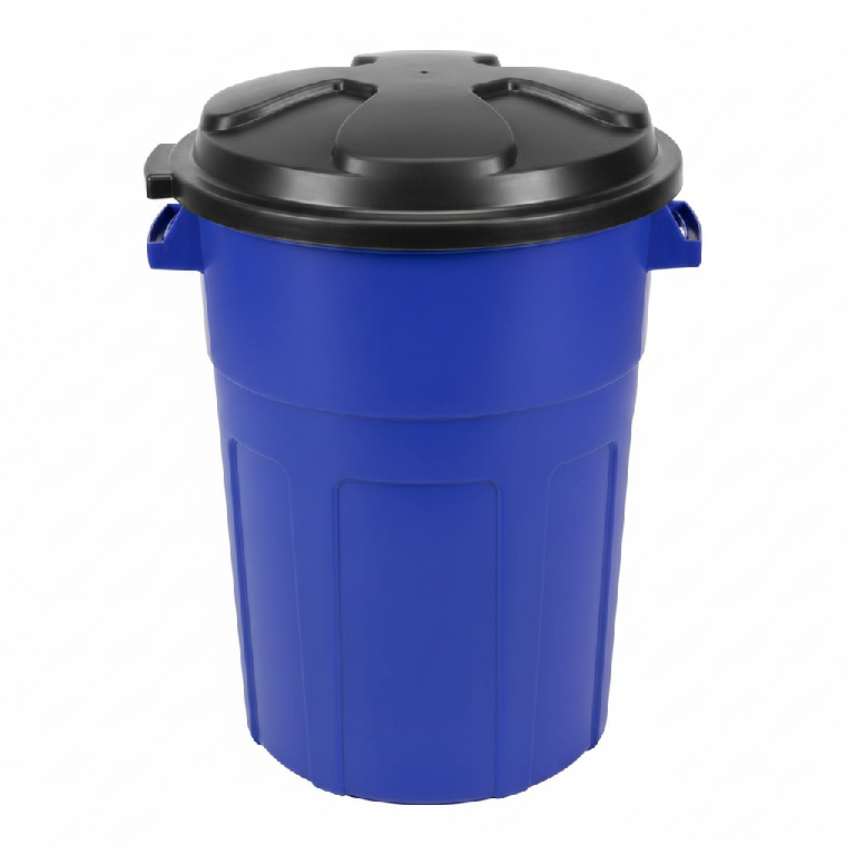 Cubo de basura azul con tapa Foto 7312709-1.jpg