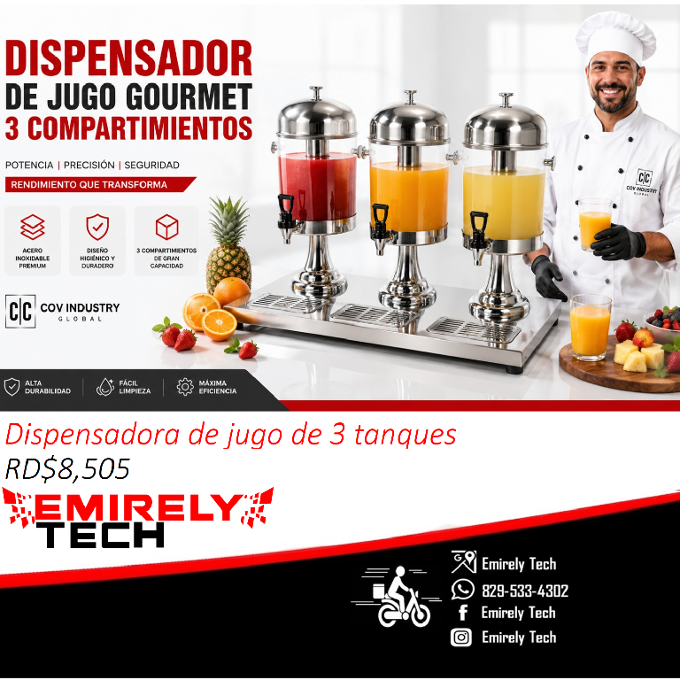 Dispensadora de jugo de 3 tanques dispensador de jugos leche chocolate Foto 7312753-11.jpg