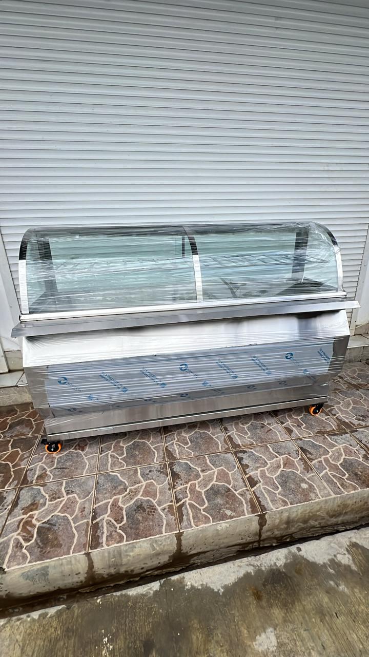 Vitrina Baño María de Cristal Curvo en acero inoxidable completo de 6  Foto 7312774-4.jpg