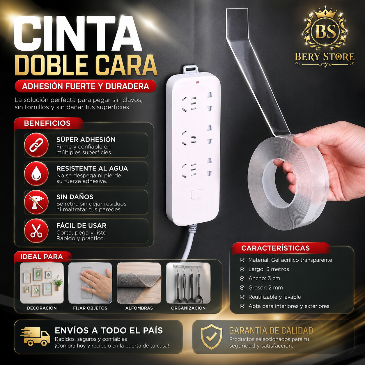 CINTA DOBLE CARA TRANSPARENTE ADHESIVA PREMIUM  CINTA ADHESIVA DOBLE C Foto 7313578-3.jpg