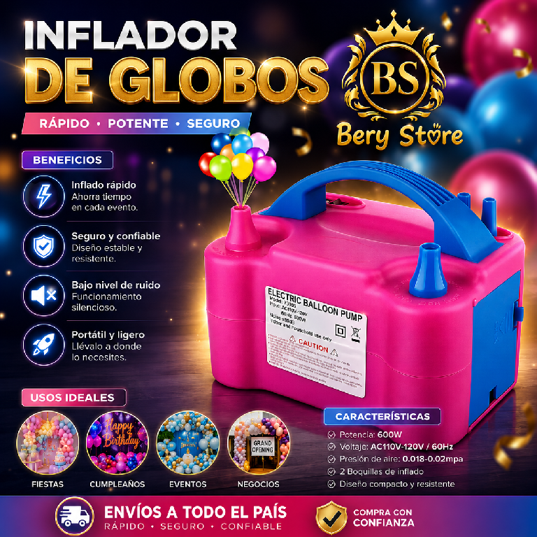 INFLADOR DE GLOBOS ELÉCTRICO - BOMBA ELECTRICA PARA INFLAR GLOBOS Y VE Foto 7313592-2.jpg