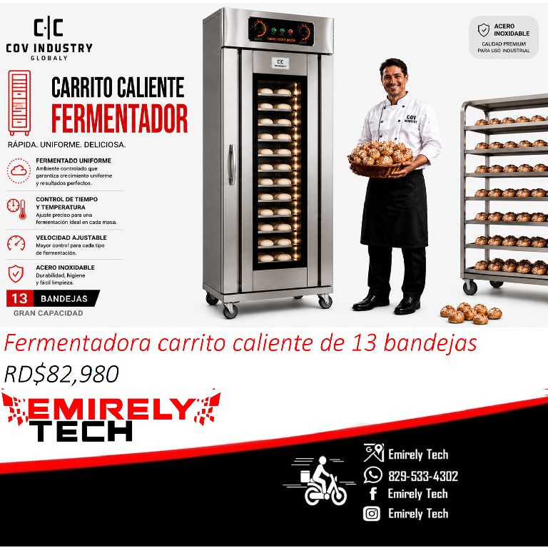 Fermentadora carrito caliente de 13 bandejas para alimentos para cater Foto 7314575-1.jpg