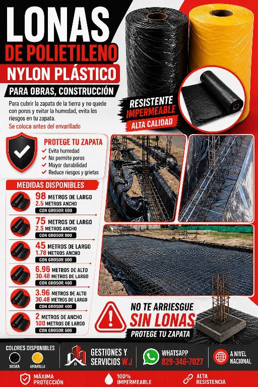 Lonas de Polietileno nylon plástico para obras construcción para cubri Foto 7314614-1.jpg