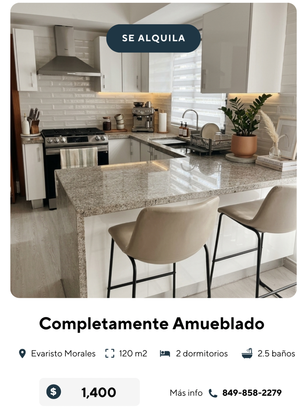 Evaristo Morales  Apartamento Amueblado  2 Hab.  Piscina  Gimnasio  US Foto 7315653-3.jpg