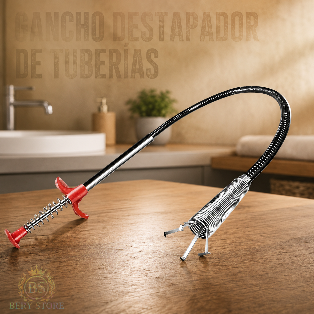 Gancho Destapador de Tuberías Flexible para Desages con Extracción de  Foto 7315723-3.jpg