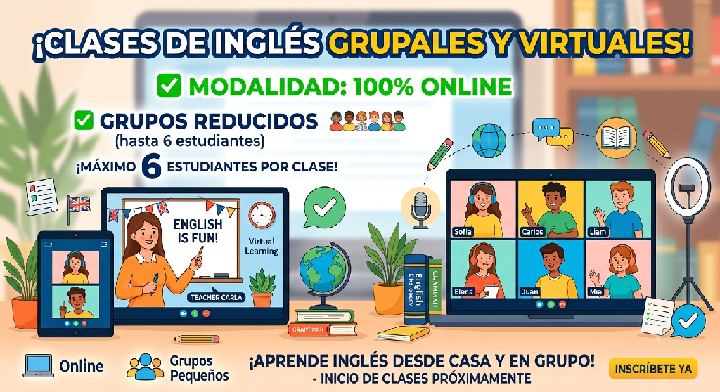 Clases de inglés Grupales Virtuales/ Máximo 6 estudiantes.  Foto 7318637-1.jpg