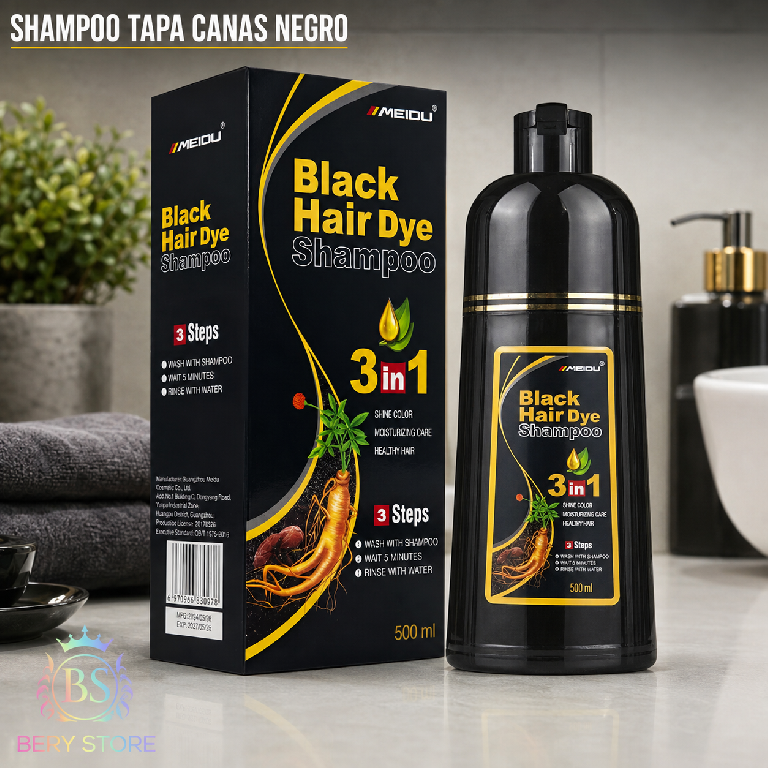 Shampoo Cubre Canas 3 en 1 Negro  Shampoo Tinte Cubre Canas 3 en 1 de  Foto 7319407-1.jpg