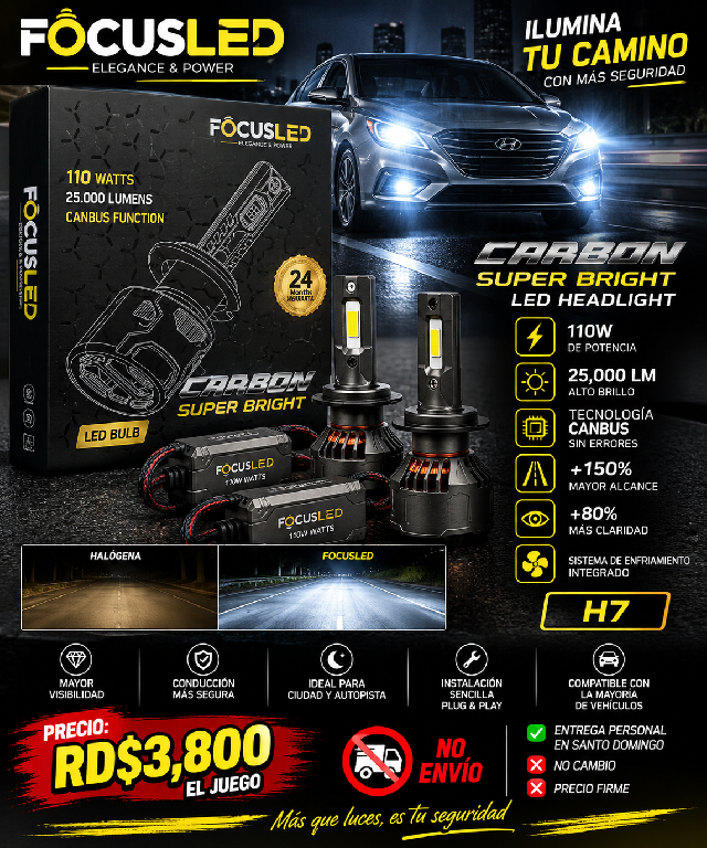 ???????? LUCES LED FOCUSLED CARBON SUPER BRIGHT H7 – 110W ???????? Foto 7320041-1.jpg