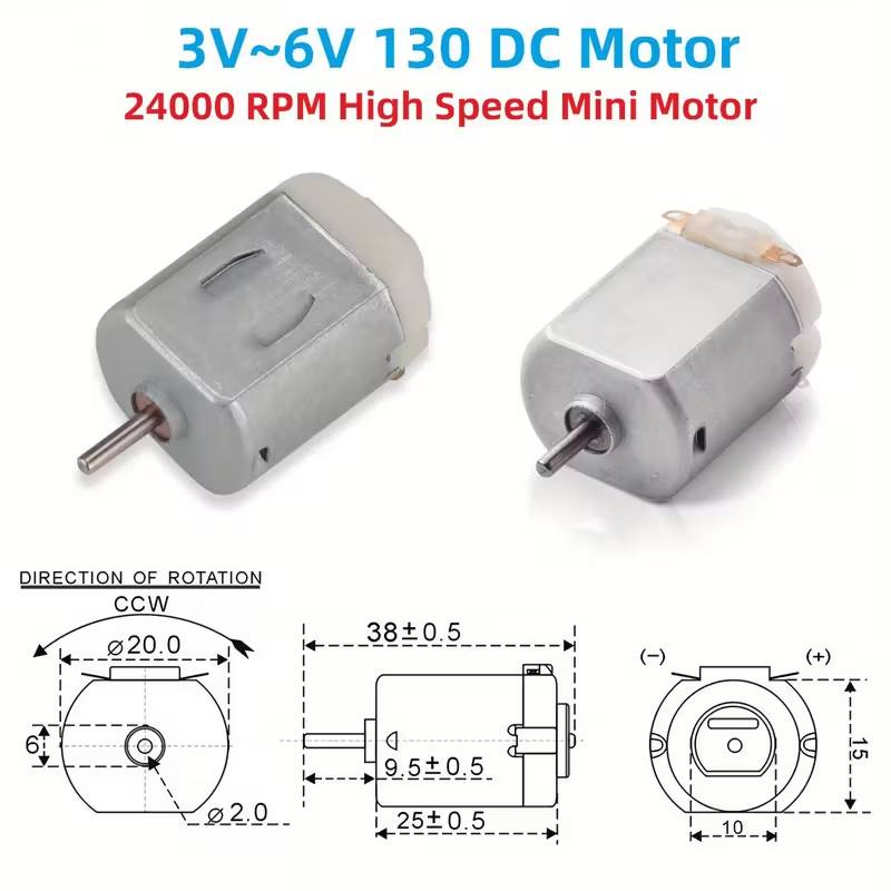 Mini Motor DC 130 de Alta Velocidad 3V–6V 24000 RPM para Proyectos y R Foto 7322008-1.jpg