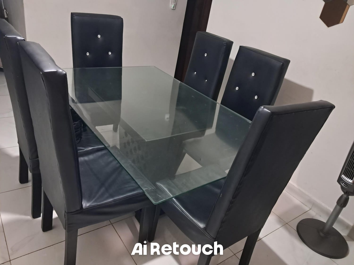 VENDO JUEGO DE COMEDOR COLOR NEGRO DE 6 SILLAS CON TOPE DE CRISTAL NEG Foto 7322135-1.jpg