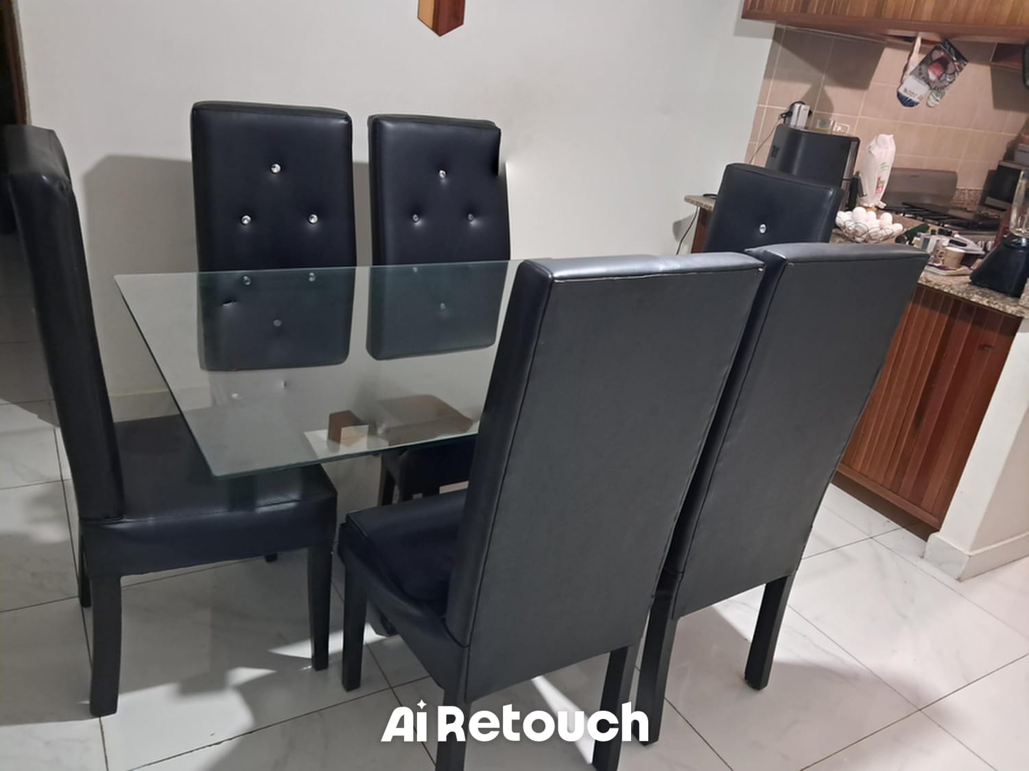 VENDO JUEGO DE COMEDOR COLOR NEGRO DE 6 SILLAS CON TOPE DE CRISTAL NEG Foto 7322135-2.jpg