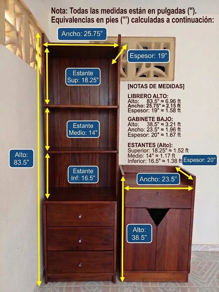 Librero  Gabinete en Caoba Maciza Para Restaurar o Usar Foto 7322803-3.jpg