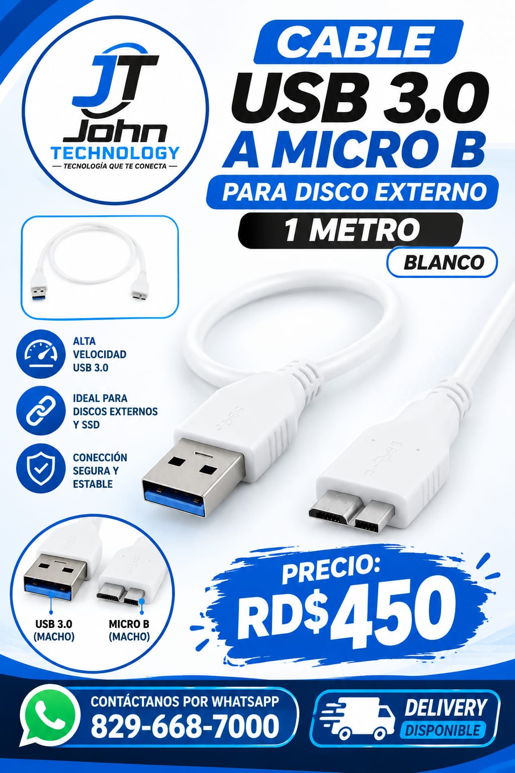  Cable USB 3.0 MICRO B.  Foto 7323619-1.jpg