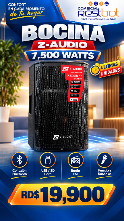 Bocina Z-AUDIO 7500 Watts Foto 7324065-1.jpg