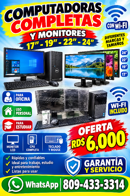 COMPUTADORAS COMPLETAS PARA OFINA O USO PERSONAL Foto 7324083-1.jpg