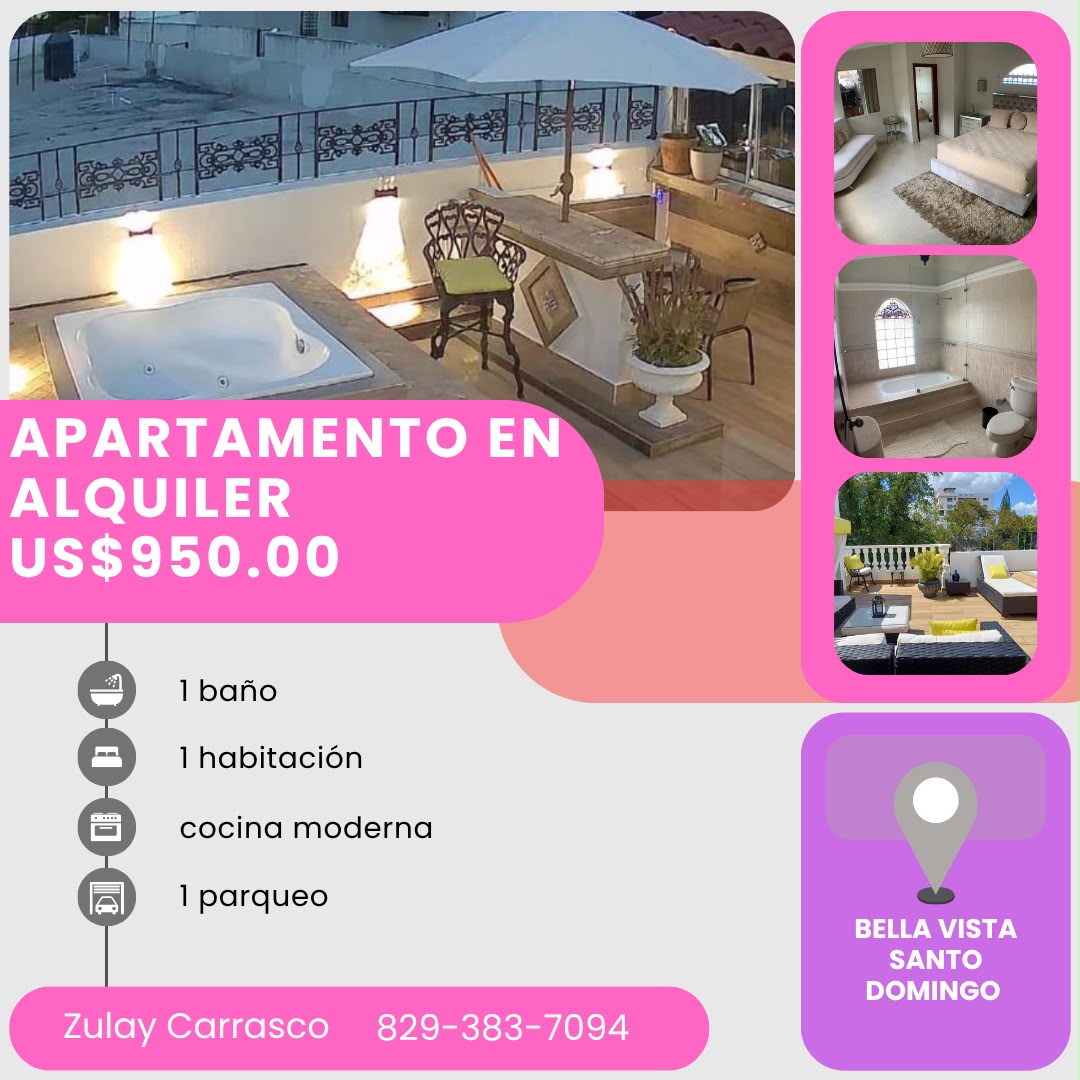 Alquiler de Estudio Amueblado en Bella Vista Santo Domingo  Foto 7325029-1.jpg