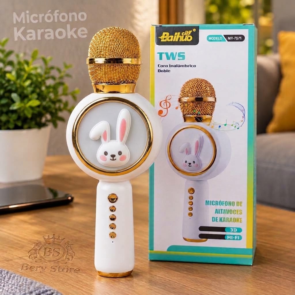 Micrófono Karaoke Bluetooth Para Niños y Niñas  Micrófono karaoke inal Foto 7325082-2.jpg